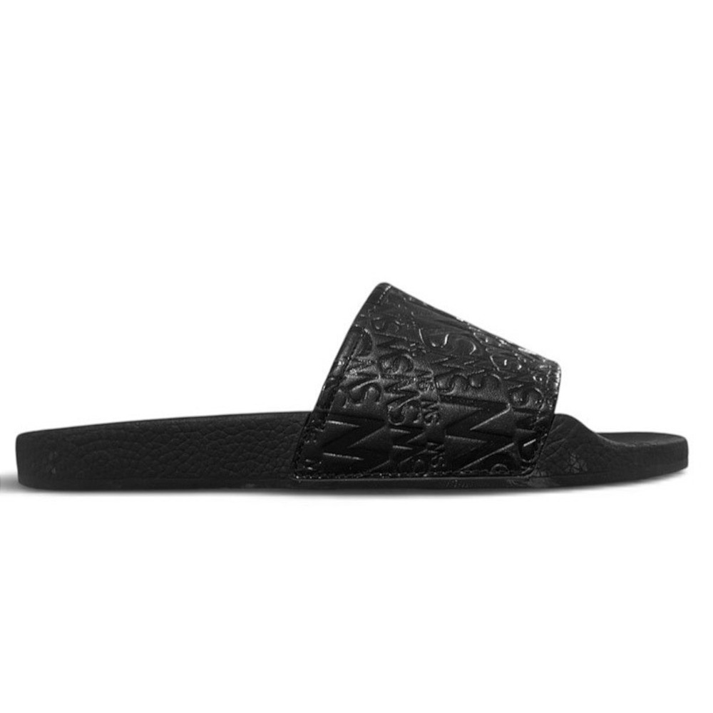 Stuart Weitzman Embossed Logo Slide Sandals Size 9